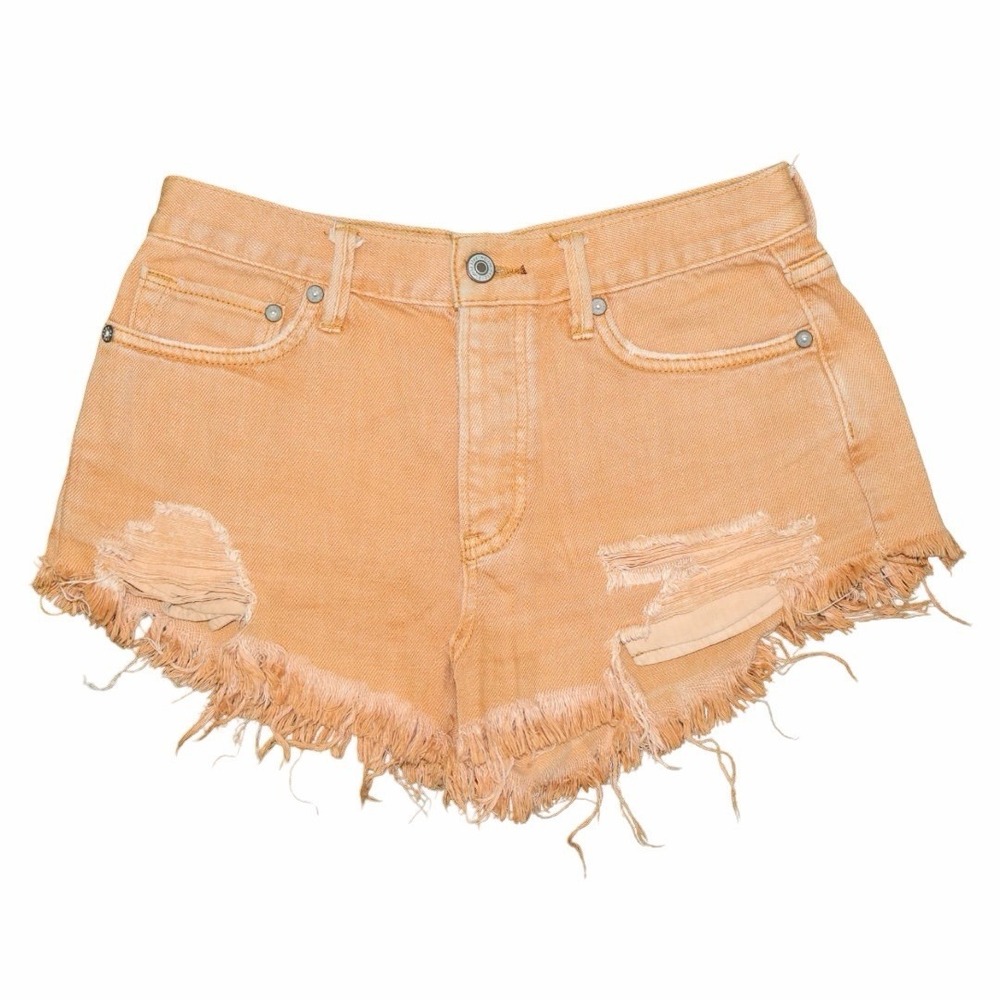 We The Free Orange Distressed Cutoffshorts Womens‎ 26
